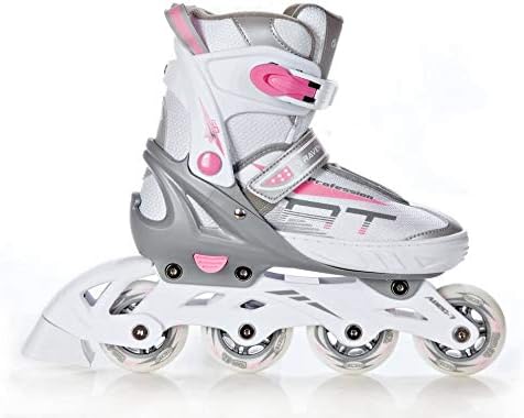 3in1 Inline Skates Inliner Triskates Rollschuhe Raven Profession Weiss/Rosa 38-42(25cm-27,5cm), Weis