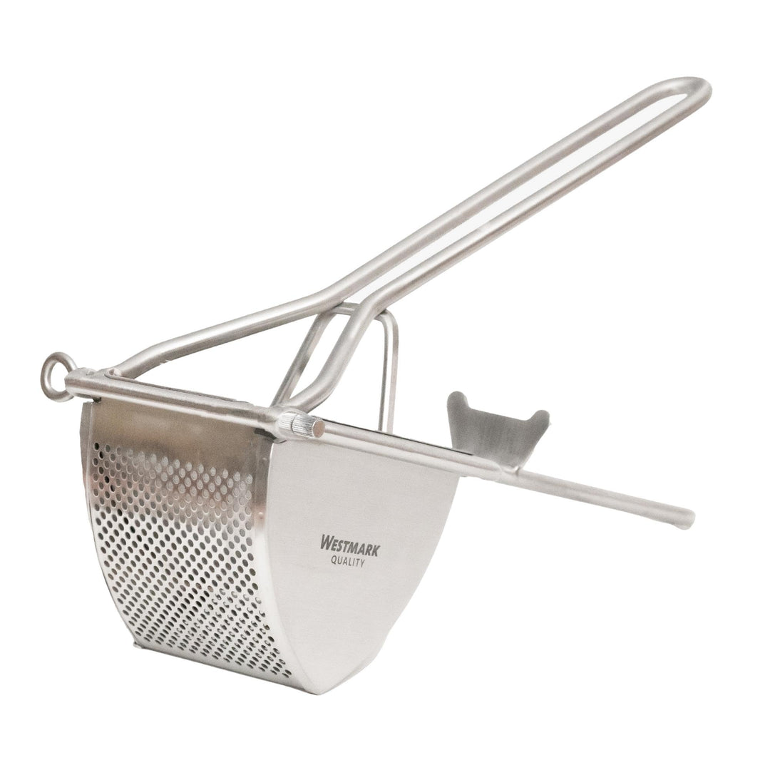 Westmark Kartoffelpresse, Mit Rund-Lochung, Rostfreier Edelstahl, Länge: 30 cm, Triangel, Silber,