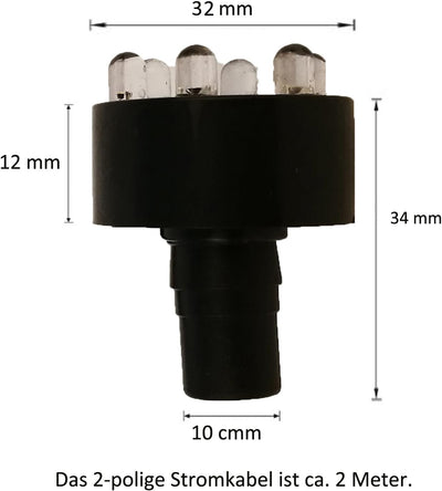 Köhko 3er-Set LED-Ring-Beleuchtung inkl. 2 Meter Anschlusskabel für Quellsteinbrunnen 29002-3er Warm