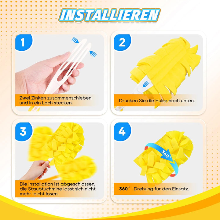 KEEPOW für Swiffer Staubmagnet Nachfüllpack, Mikrofaser für Swiffer Staubmagnet Wiederverwendbar, Su