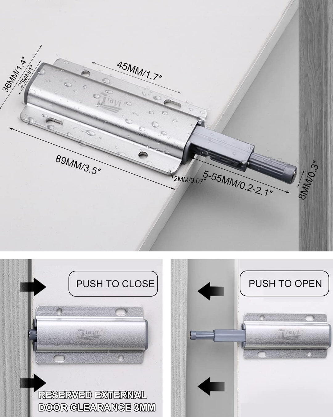 Drucktüröffner Schrank Push to Open Türöffner Jiayi 10 Stück Push Open Magnet Tip On für Türen Möbel