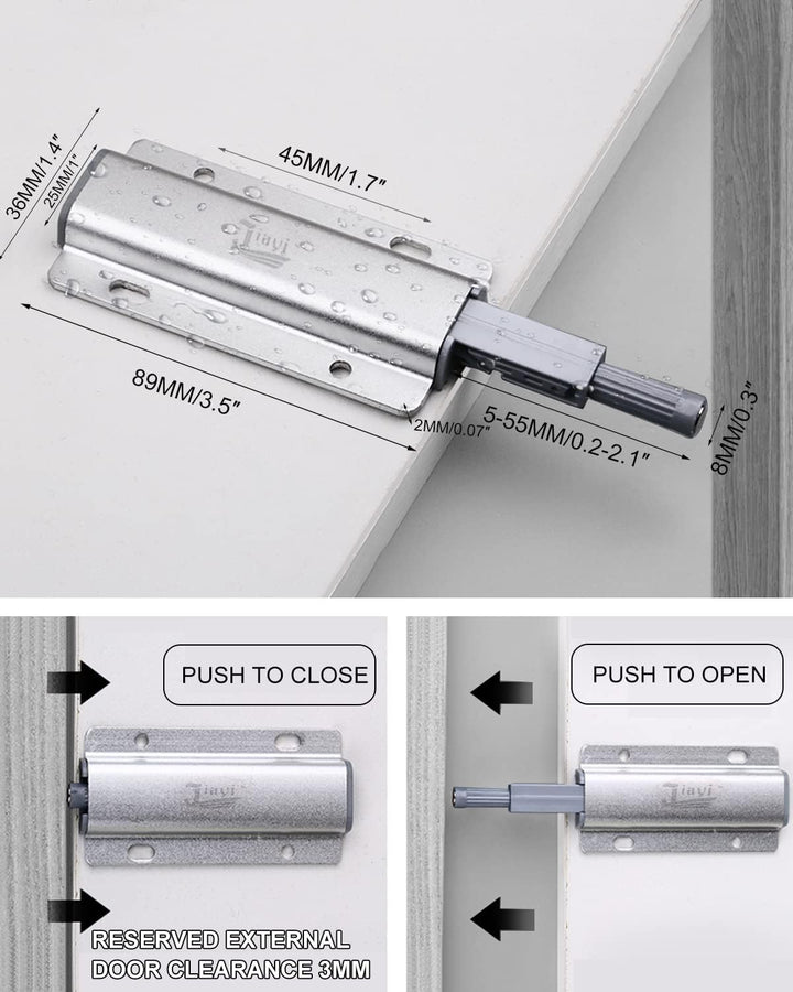 Drucktüröffner Schrank Push to Open Türöffner Jiayi 10 Stück Push Open Magnet Tip On für Türen Möbel