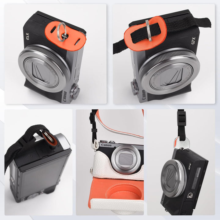 Rieibi G7 X G7X II G7X III Hülle, Vintage Leder Kameratasche für Canon PowerShot G7X G7X Mark II G7X