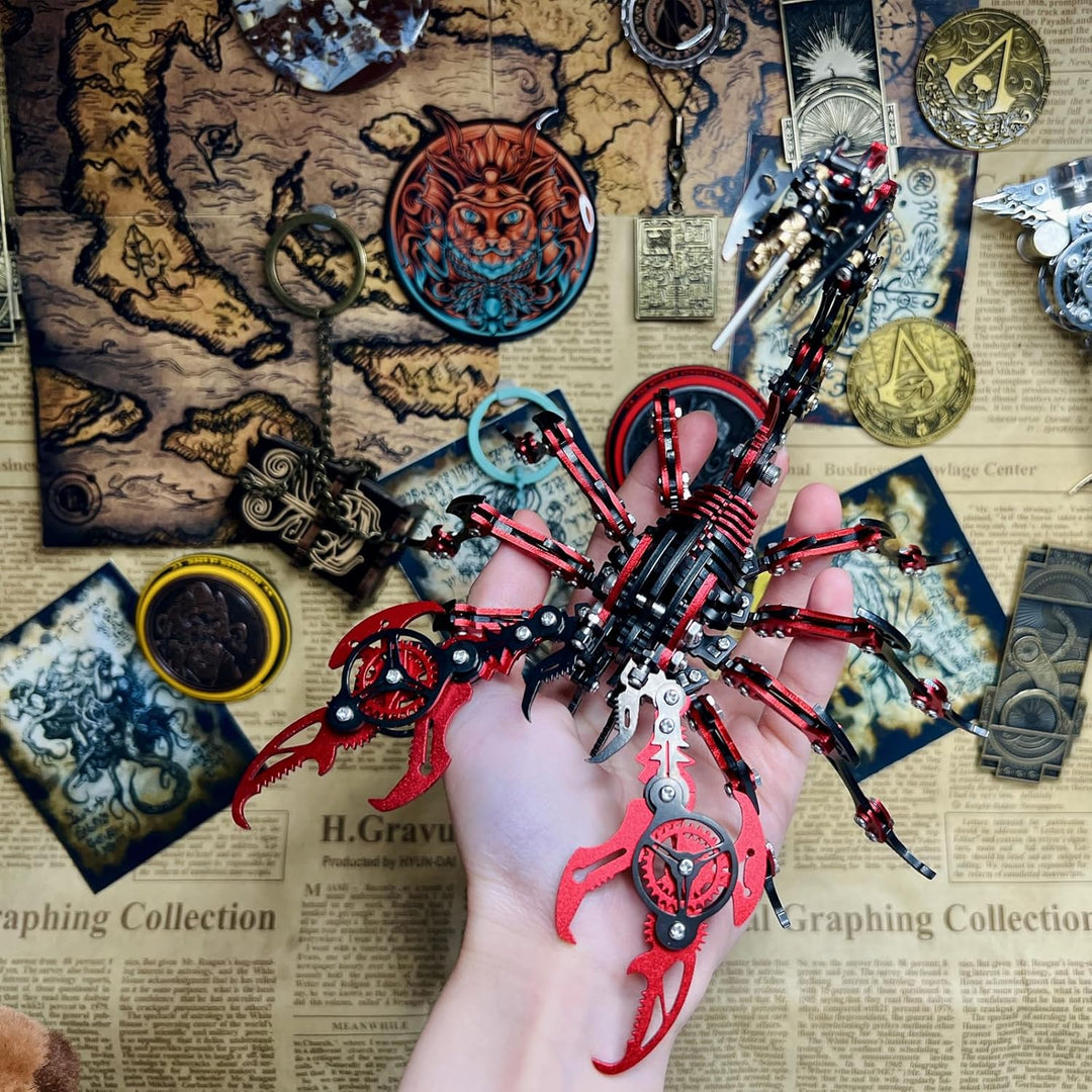 Bunte 3D Skorpion Metall Puzzles für Erwachsene, 3D Metall Modellbausatz, DIY Bauspielzeug 3D Fuchs
