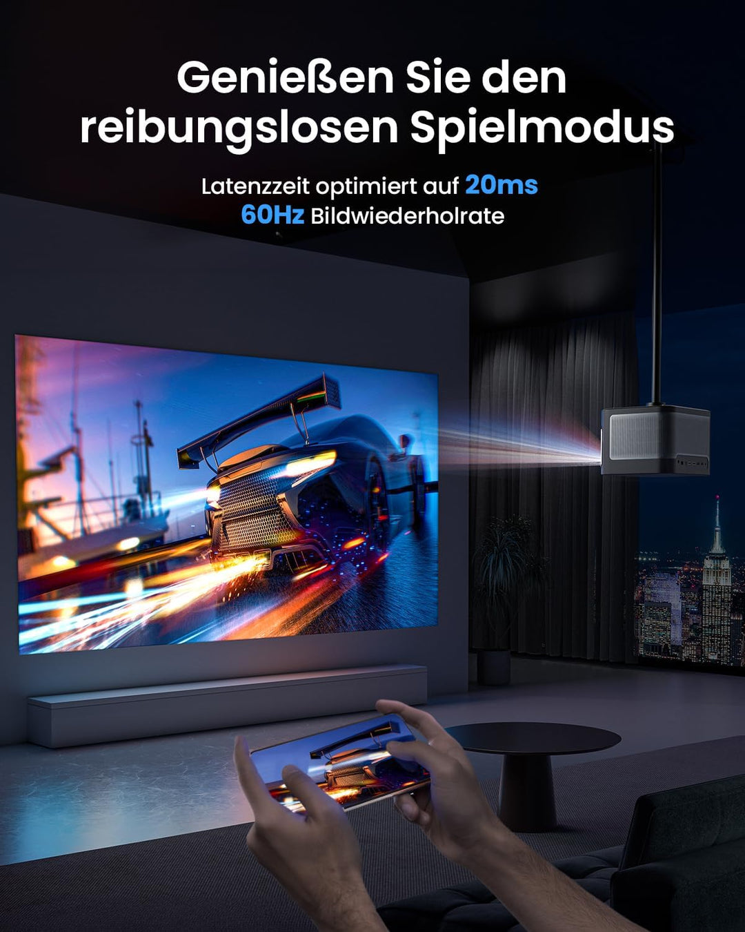 Dangbei Mars Pro 4k Beamer, echte 4K-Auflösung (3840 x 2160P) DLP-Projektor mit Android 4 GB + 128 G