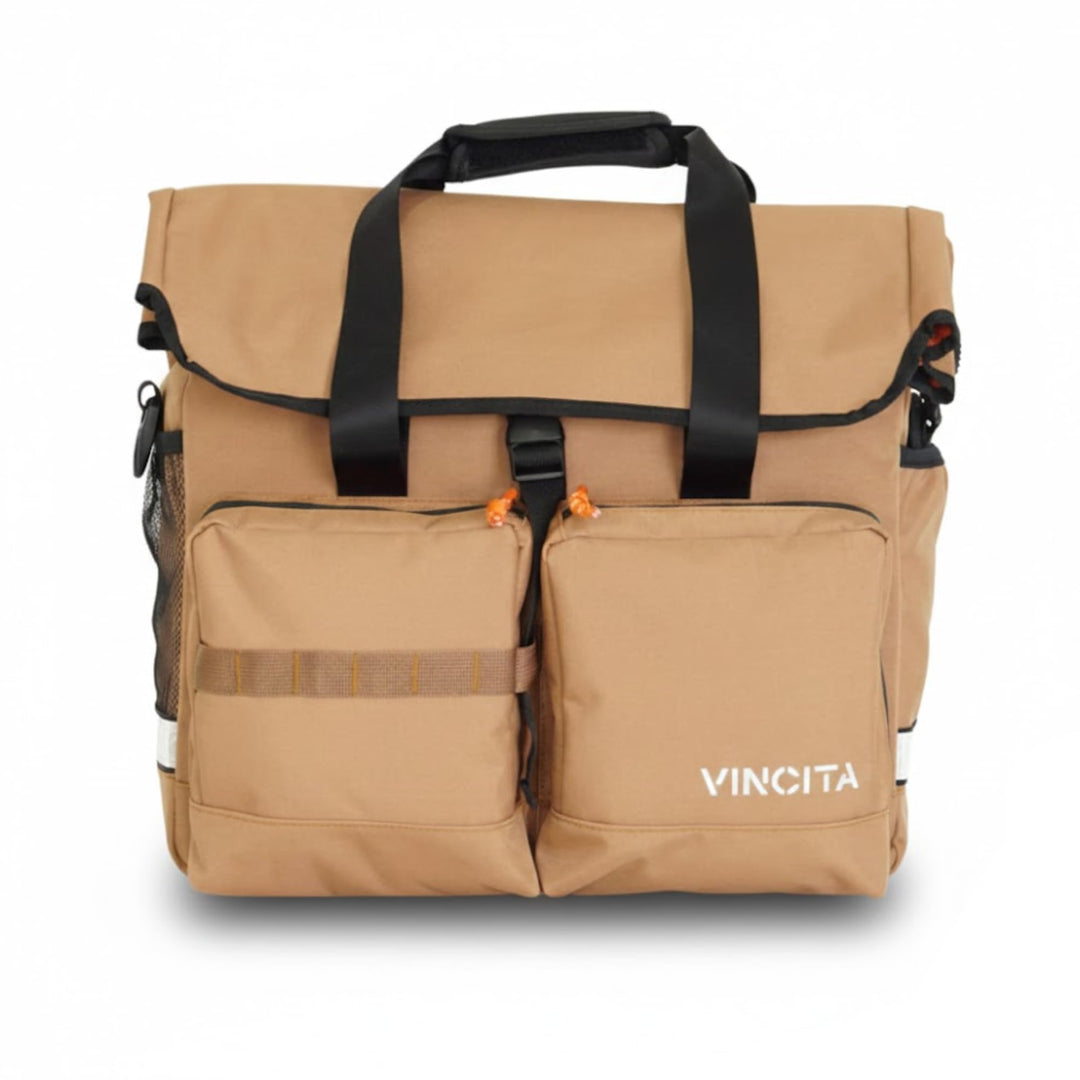Vincita Reisetasche Atlas für Brompton - mit abnehmbarem vorderem Transportrahmen, Regenabdeckung un
