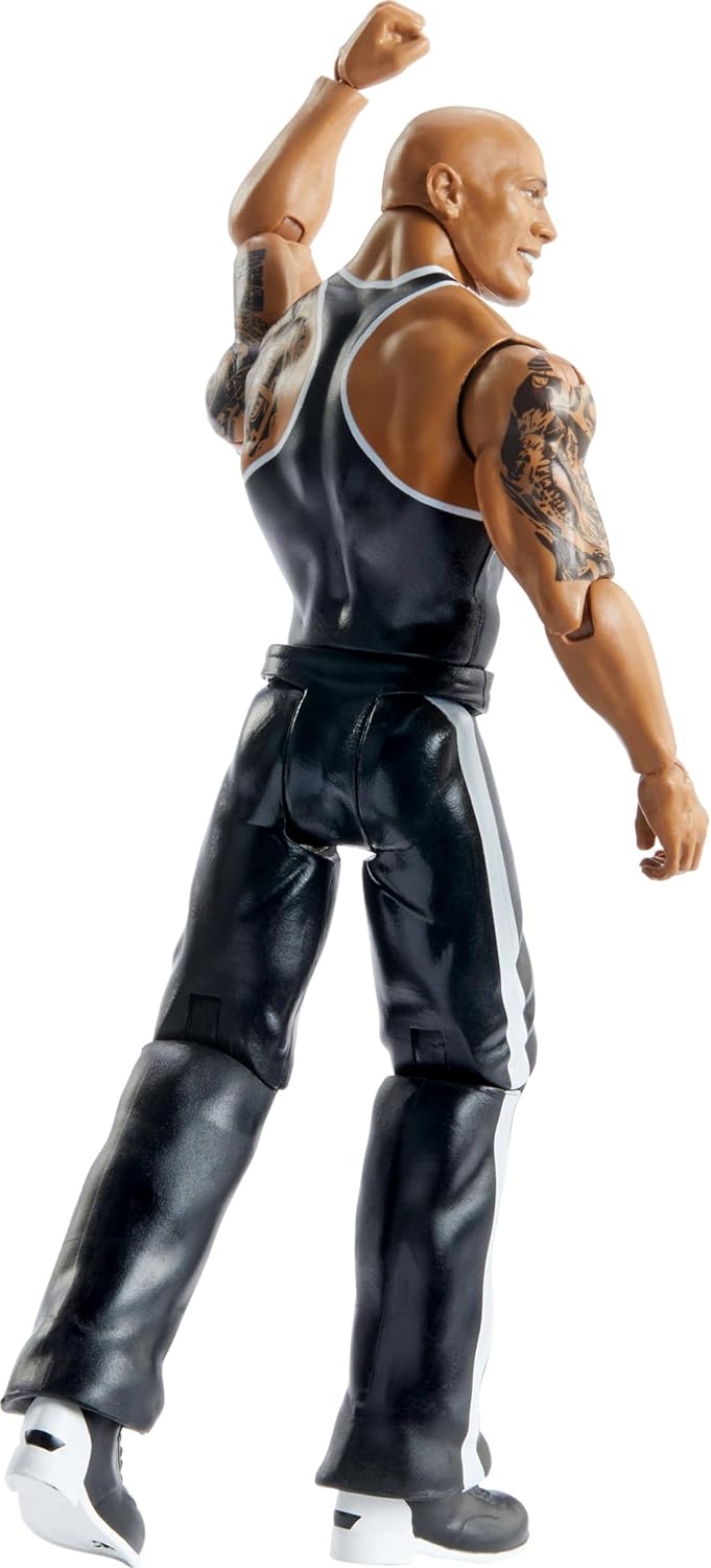 Mattel WWE Top Picks Actionfigur, 15,2 cm grosses Sammlerstück The Rock mit 14 Gelenkpunkten & leben