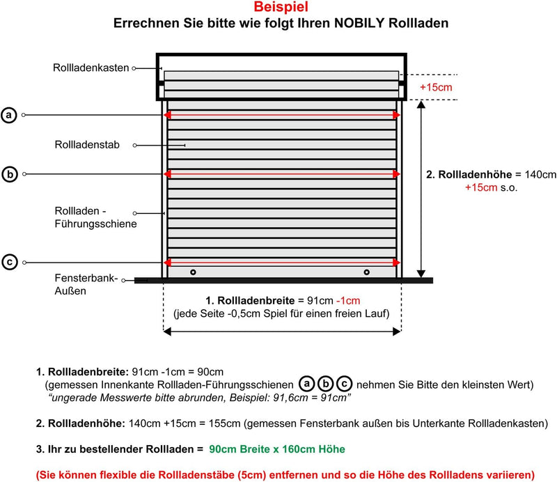 Maxi Rolladenpanzer PVC Massanfertigung Wunschmass 75cm-200cm Breite x 130cm Höhe 139cm Breite x 130