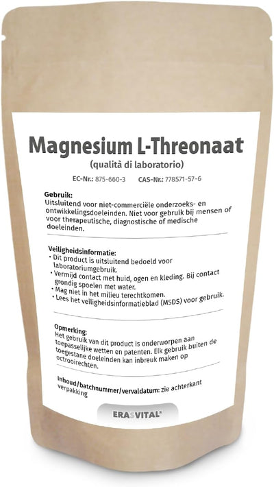Magnesium L-Threonat - 99,6% Reinheit ±0,9, 8% Magnesiumgehalt - Hochreines Pulver für Forschung und