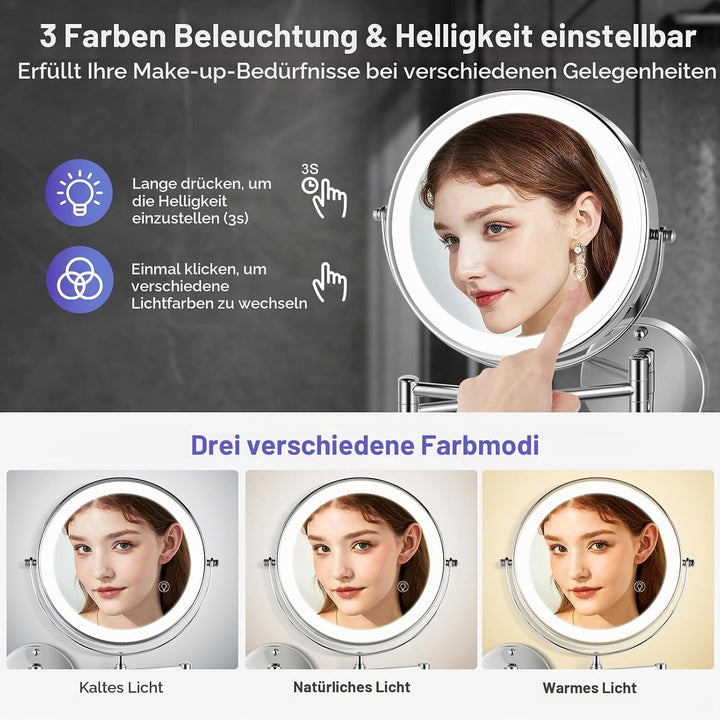 Abwandspiegel für lichtbrillen: mit verbotenem Make-up und 1X 15X vergrössern Sich die kommode, Bad