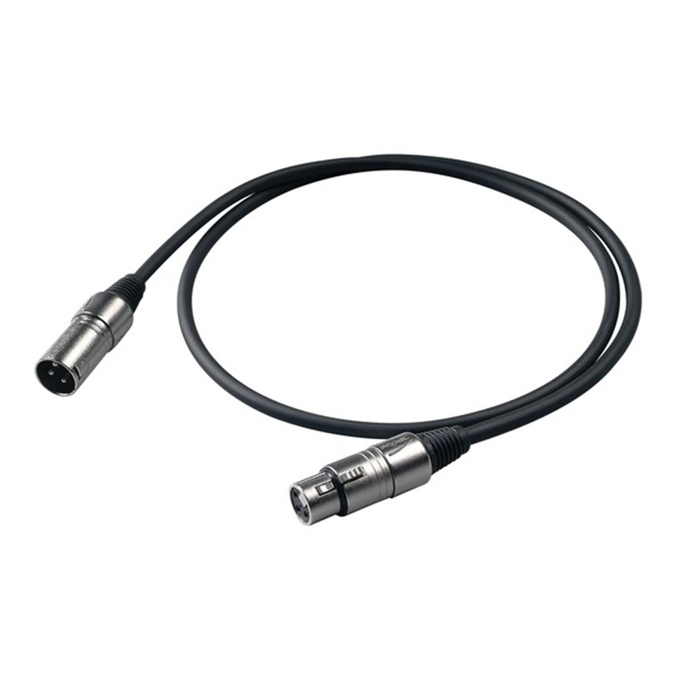 Proel BULK250LU10 - Professionelles Kabel mit XLR 3P Stecker auf XLR 3P weiblich 10 m, schwarz (BULK