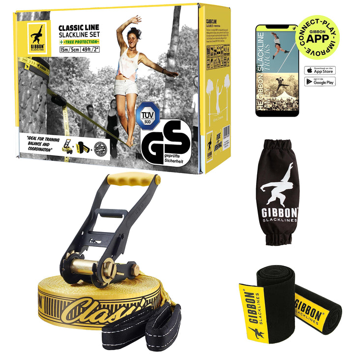 ClassicLine Komplett-Set inkl. Baumschutz | 15m & 25m | TÜV Geprüft | Balance und Spass mit Trampoli