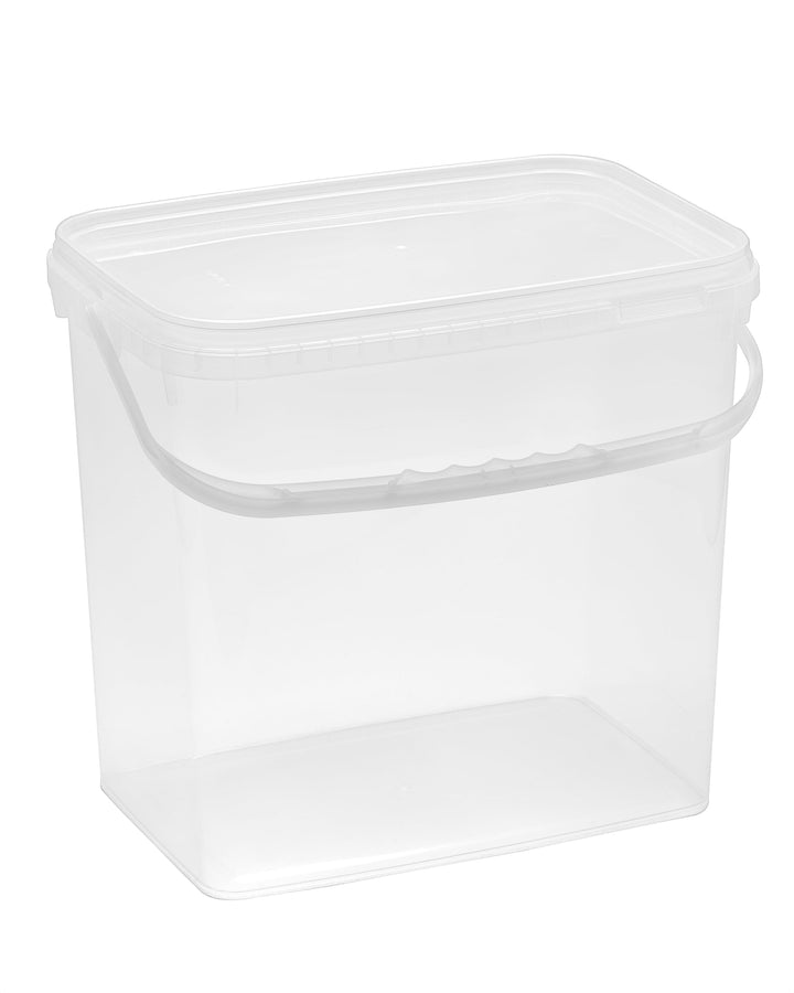 Nipter Eimer mit Deckel 10l, transparent, 10,6 Liter Eimer rechteckig, lebensmittelcht, 5 Stück 10L