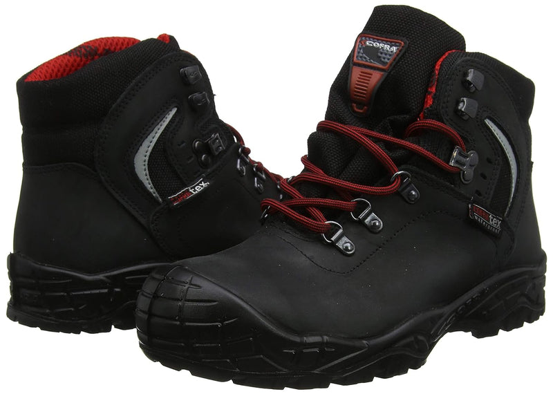 Cofra 22070-001.W41 SUMMIT UK S3 WR SRC Sicherheitsstiefel, Schwarz/Rot, Grösse 41