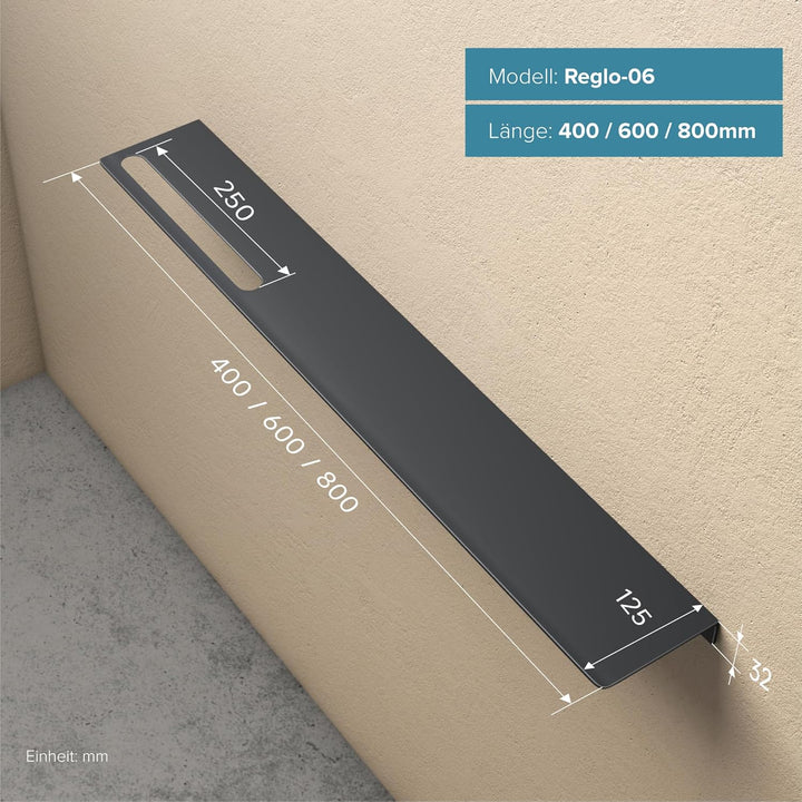 doporro Duschablage ohne Bohren aus Aluminium, Länge 60 cm, selbstklebendes Duschregal mit Handtuchh