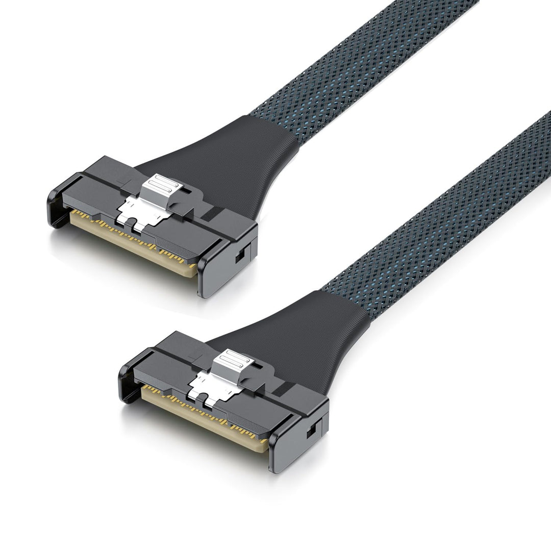 H!Fiber.com Mini Cool Edge IO MCIO 8X 74Pin SFF-TA-1016 Kabel, PCIe 5.0, 85ohm, 0.5 meter (1.65ft) 0