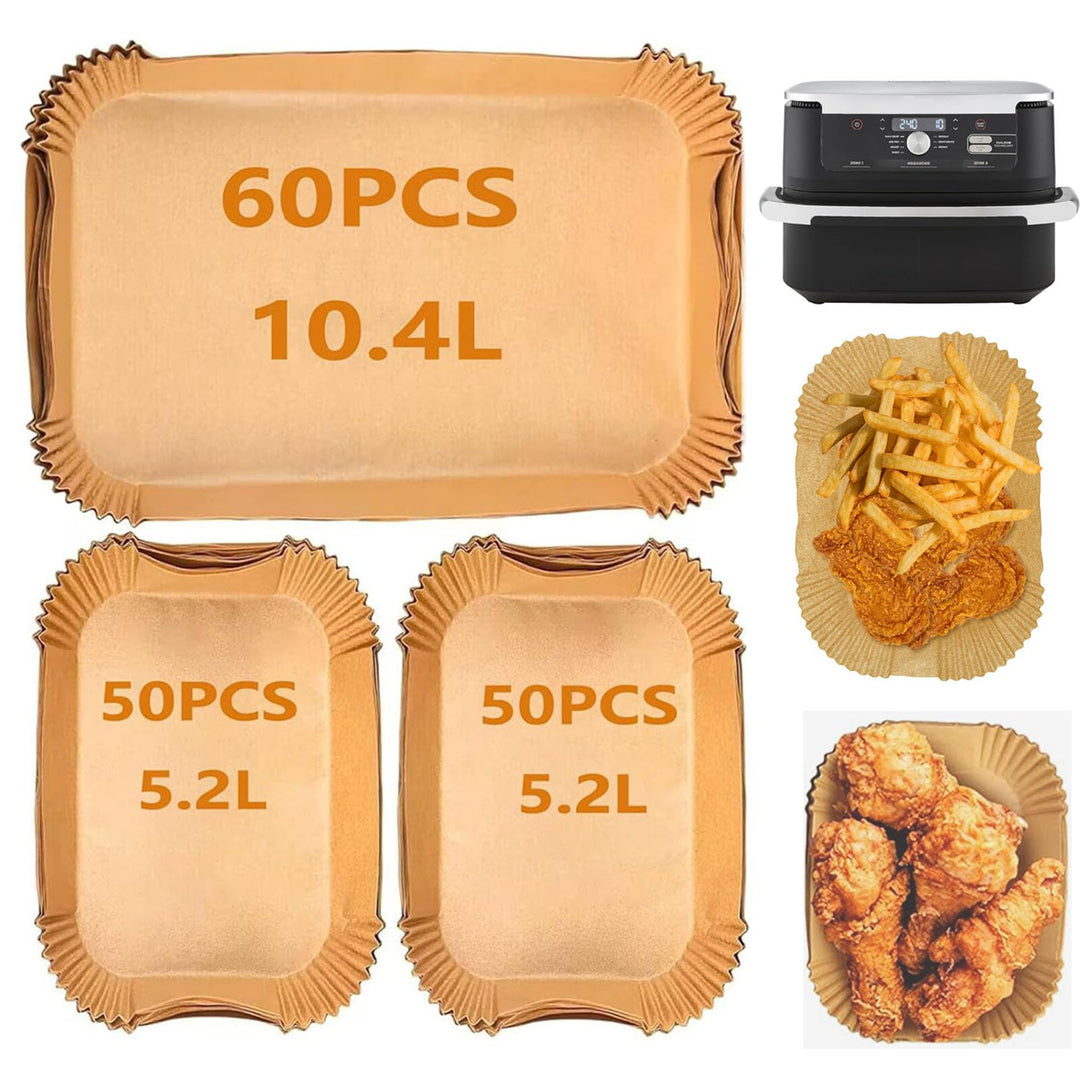 160 Stück Backpapier für Heissluftfritteuse Ninja AF500EU AF500EUCP 10.4L, Cecotec 9000, COSORI Twin
