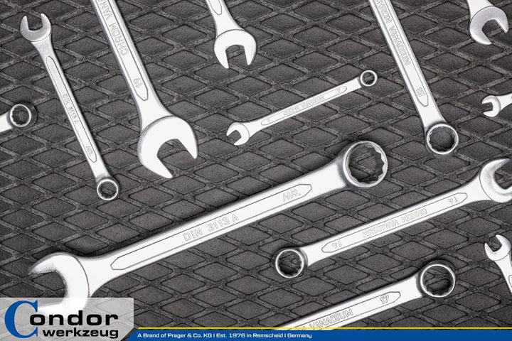 CONDOR Werkzeug 35-12T | Gabel-Ringschlüssel-Satz | 12-tlg. | Chrom-Vanadium-Stahl verchromt | 6-22