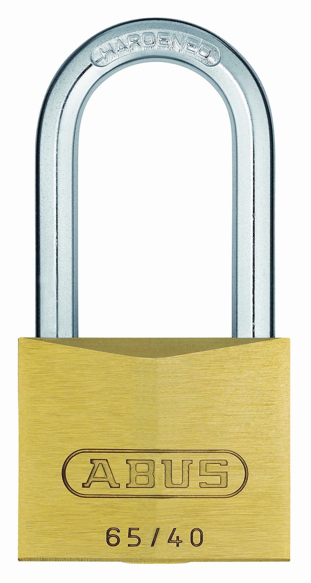 ABUS Vorhängeschloss Messing 65/40HB40 gl.-6403 - gleichschliessend und mit hohem Bügel - Messing-Sc
