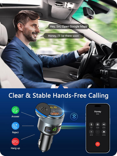 LENCENT Auto Bluetooth FM Transmitter, Wireless Bluetooth FM Radio Adapter Drahtloses Bluetooth Radi