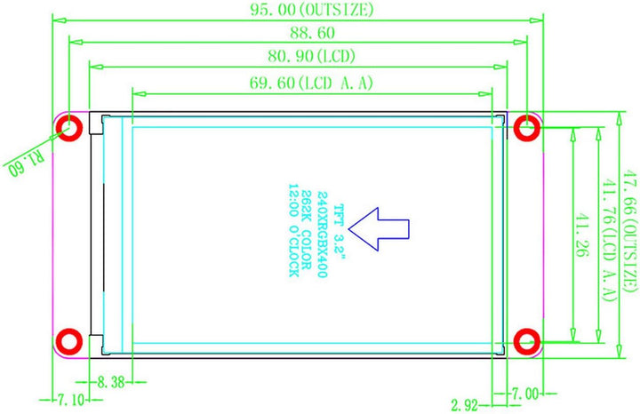 Aihasd English Nextion 3.2" TFT 400X240 Resistive Touch Screen Display HMI LCD Display Module TFT To