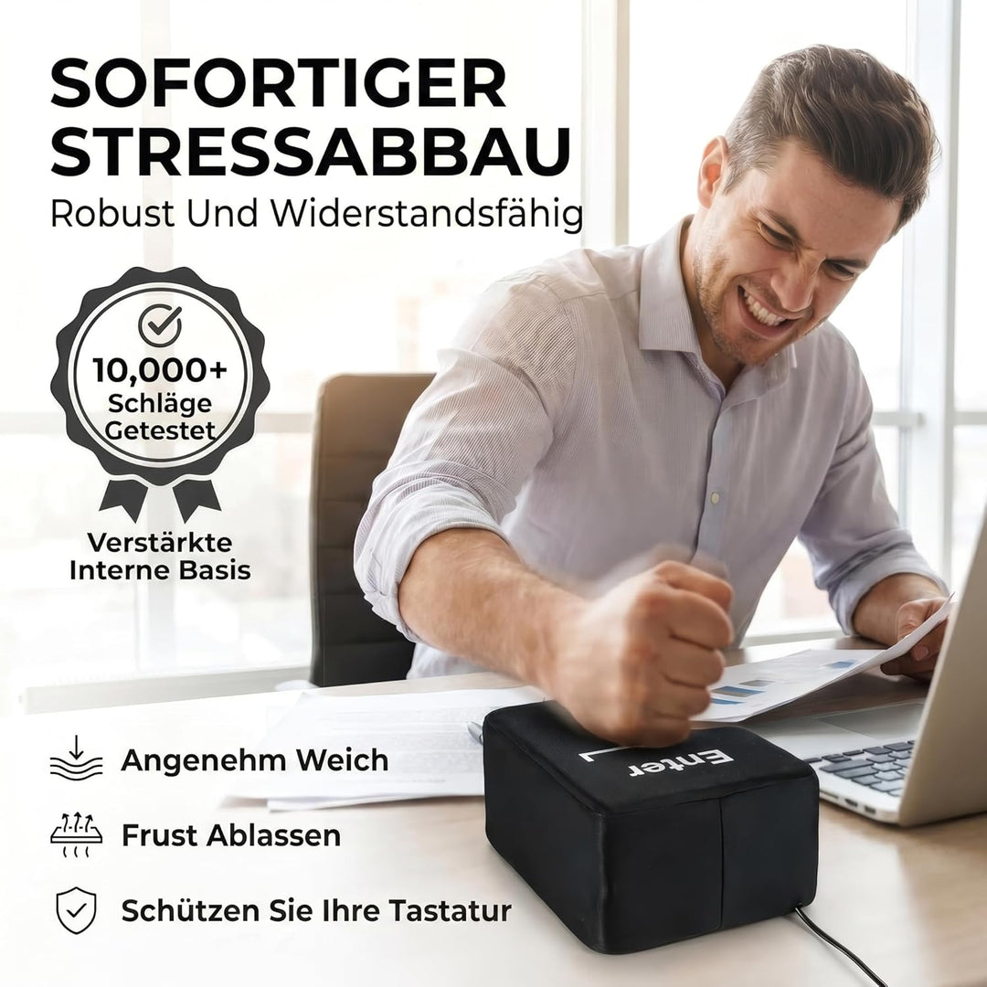 GOODS+GADGETS Big Enter Button XXL Enter-Taste mit Tisch-Kissen USB Gadget Keyboard zum Anti-Stress-