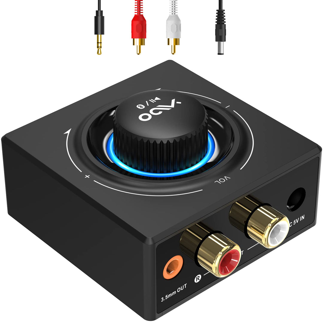 YMOO Bluetooth 5.3 Audio Empfänger für Stereoanlage, Bluetooth Adapter AUX HiFi, 50ft Reichweite, 3.