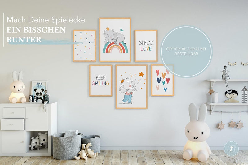 Papierschmiede® Bilder Kinderzimmer Kids Mood Poster Set Baby Elefant, Kinderzimmer Bilder Babyzimme