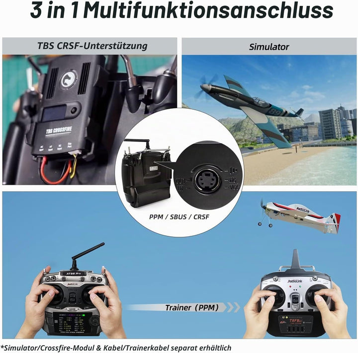 Radiolink AT9S Pro RC Fernsteuerung mit Empfänger, 10/12 Kanäle mit Empfänger-R9DS 2.4 GHz Fernbedie
