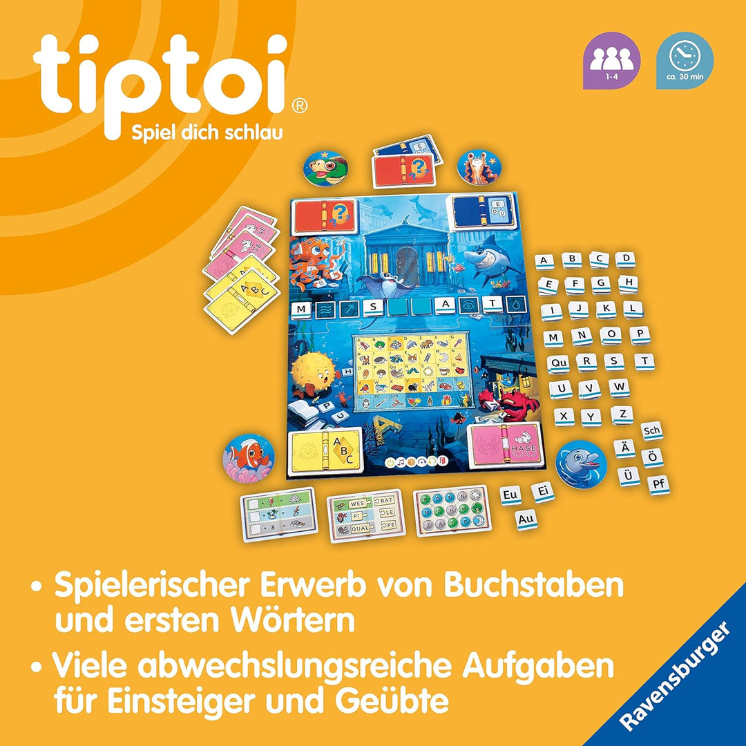 Ravensburger tiptoi 00103 Tief im Wörter-Meer, Spiel für Kinder von 5-7 Jahren, für 1-4 Spieler