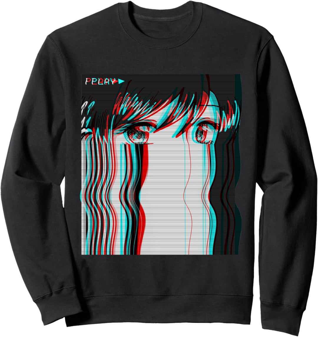 Vaporwave Aesthetic Anime Girl VHS Eboy Egirl Harajuku Lofi Sweatshirt