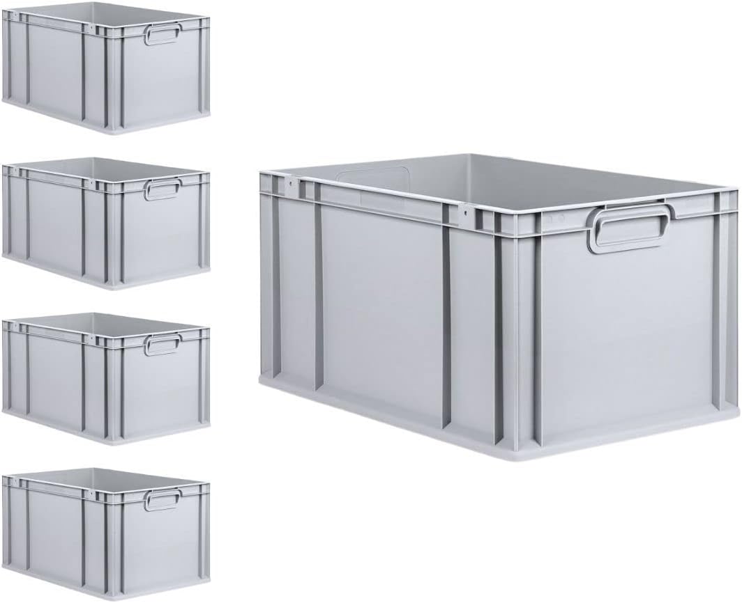 PROREGAL SuperSparSet 5x Eurobox NextGen Grip mit Scharnierdeckel und gelben Schiebeschnappverschlüs