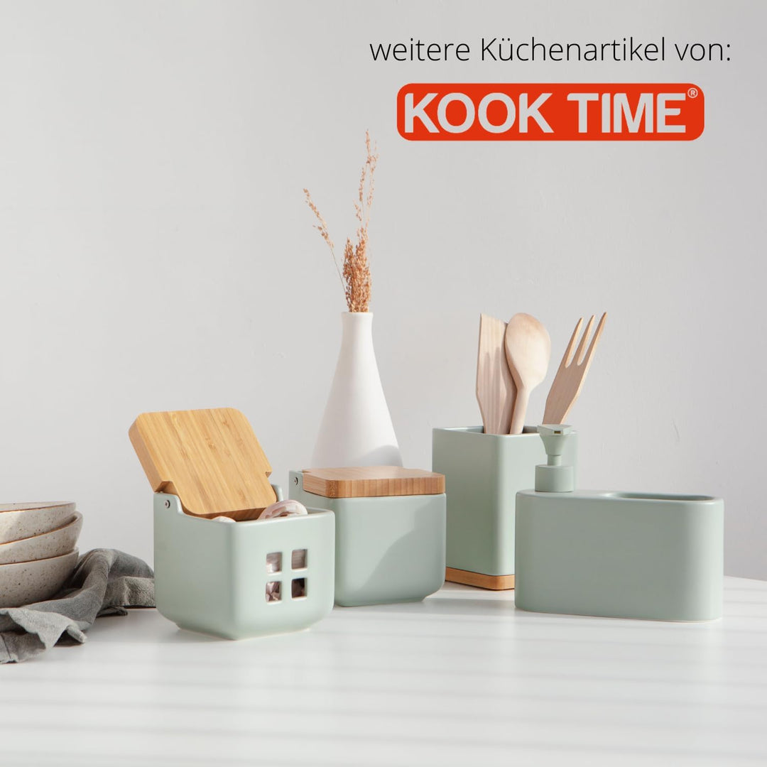 KOOK TIME Küchenutensilienhalter - Praktischer Utensilienhalter für die Küche, Besteckhalter aus Ker