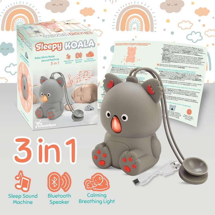 Science4you Sleepy Koala White Noise Machine – Weisses Rauschen für Baby, Weisses Rauschen Gerät mit