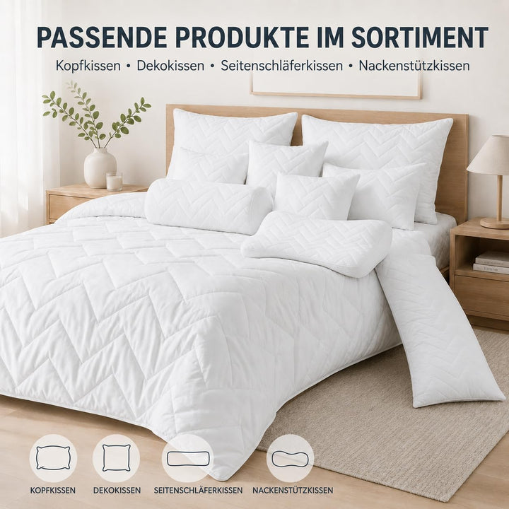 sei Design Mikrofaser Sommer-Bettdecke 220x200 | Kochfest, speziell für Allergiker und häufiges Wasc