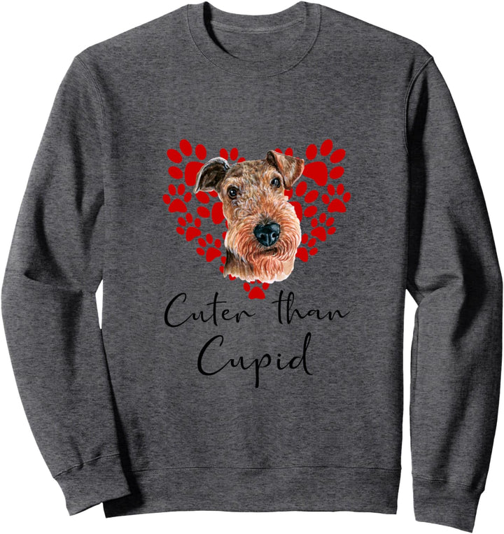 AIREDALE TERRIER Cuter Than Cupid Hunde Valentinstag Sweatshirt