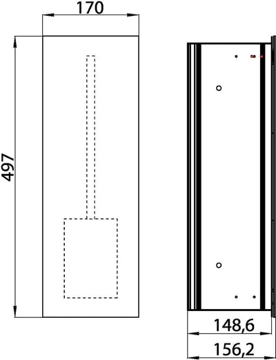 EMCO Asis 2.0 WC-Bürstengarnitur-Unterputz-Modul, platzsparender Stauraum aus hochwertigem Aluminium