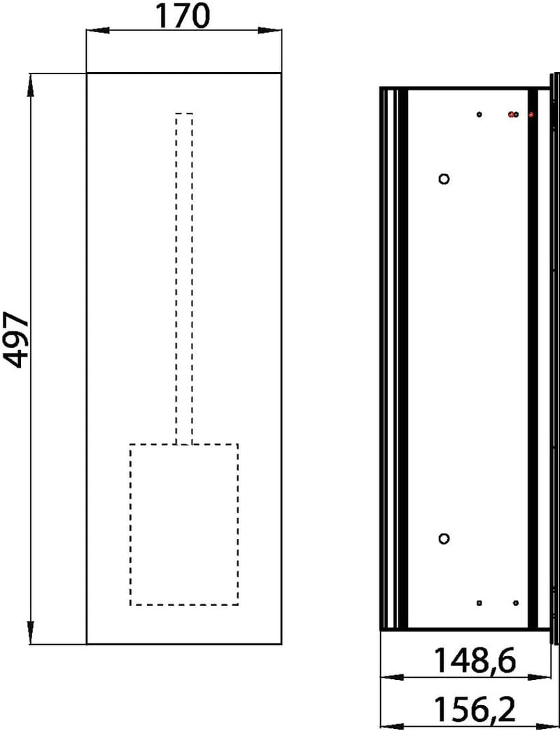 EMCO Asis 2.0 WC-Bürstengarnitur-Unterputz-Modul, platzsparender Stauraum aus hochwertigem Aluminium