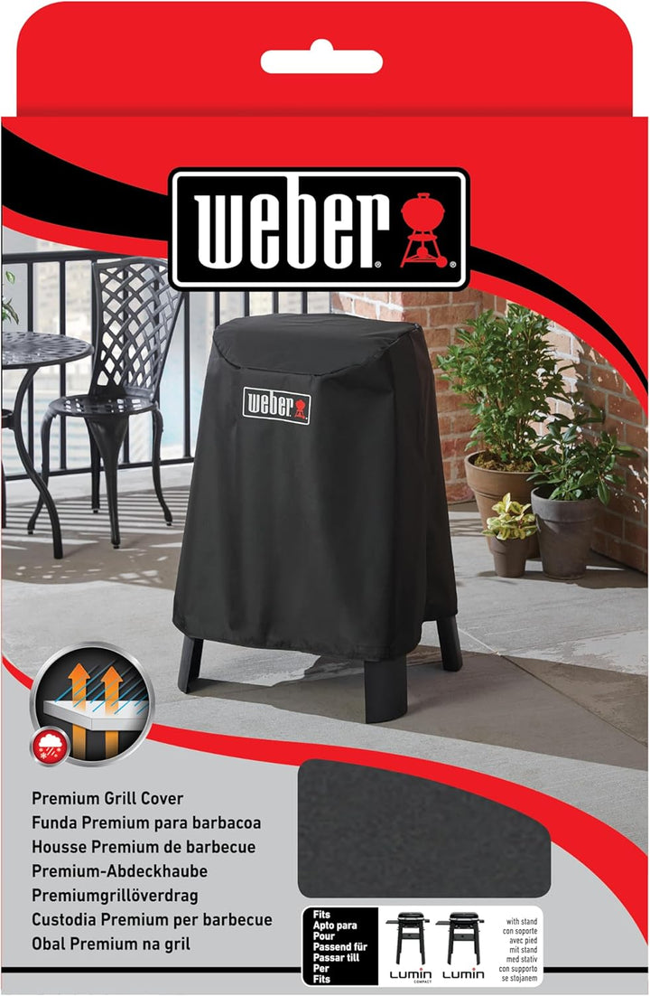 Weber Premium Grillabdeckung/Für Lumin Elektrogrill mit Stand, wasserdichtes UV-beständiges Material