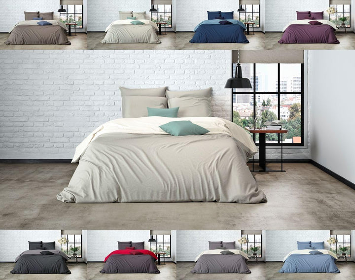 Uni Einfarbig Wende Bettwäsche Mistral Home Edel Perkal 100% Ägyptische Baumwolle, Grösse:240x220cm
