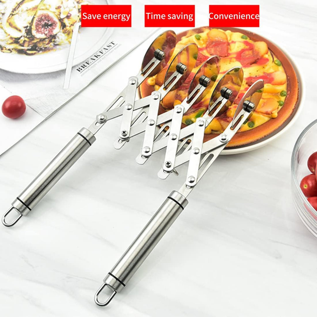 Pizzaschneider, Schneidrädchen aus Edelstahl Mehrrunder Teigschneider Roller, Pizza Cutter Gebäck-Ku