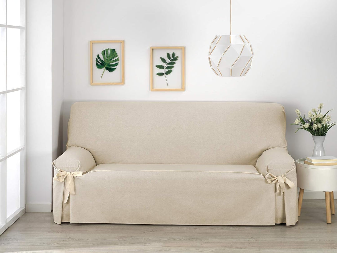 Martina Home Sofabezug Schleifen Turia 2-Sitzer, Ecru 2 Sitzer Ekrü, 2 Sitzer Ekrü