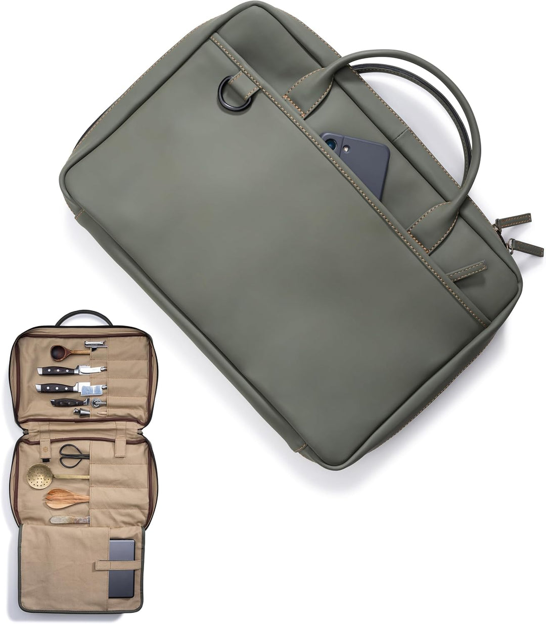Angus Stoke XXL Premium Messerkoffer – extra grosse Messertasche mit viel Stauraum und Laptop Fach |