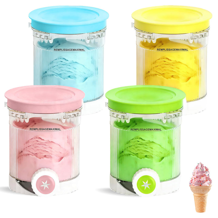 4 Stück Behälter für Ninja Swirl CREAMi 480 ml Eisbehälter - Eismaschine Zubehör für Ninja NC700/NC7