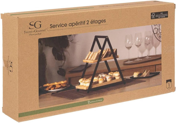 Secret de Gourmet - Schwarzer diener 2 etagen aus bambus