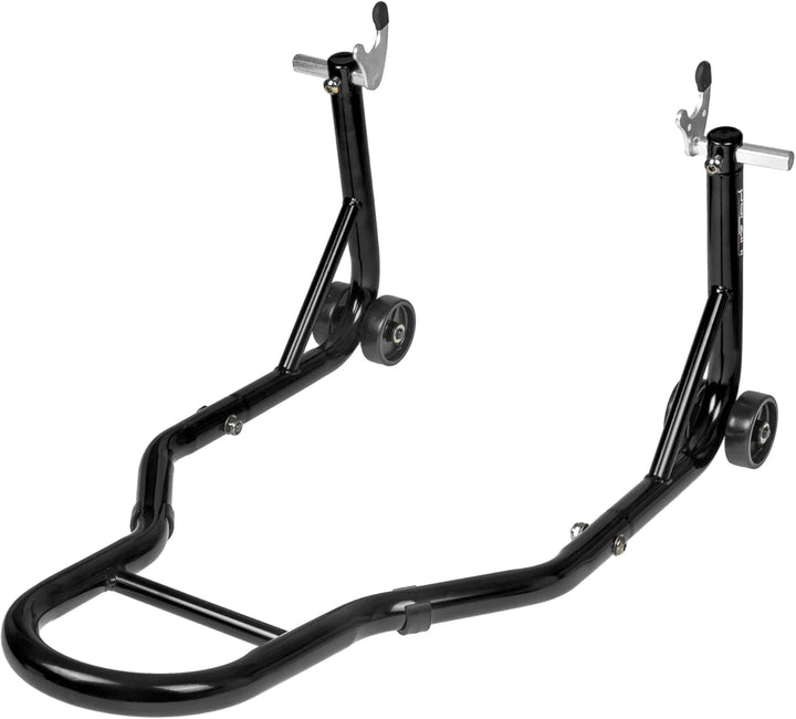 Motorradständer/Montageständer Parzini Strada hinten/Hinterrad, V-förmiger Adapter, schwarz, gummier