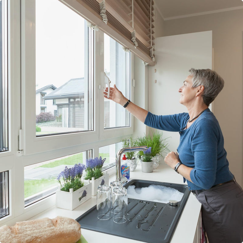 ABUS Abschliessbarer Fenstergriff FG300A - Fensterknauf mit Druckzylinder und Alarmfunktion, verschi