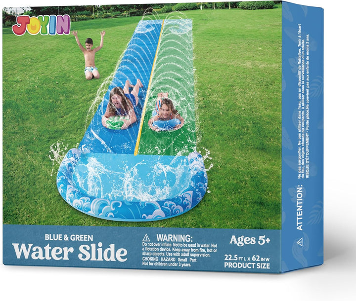 JOYIN 22,5ft Wasserrutsche und 2 Bodyboards, Garten-Wasserrutsche Sommer-Rutsch-Wasserrutschen Wasse