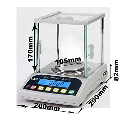 G&G PLC 200g/0,001g Feinwaage Präzisionswaage Tischwaage laborwaage Industriewaage 200g/0.001g, 200g