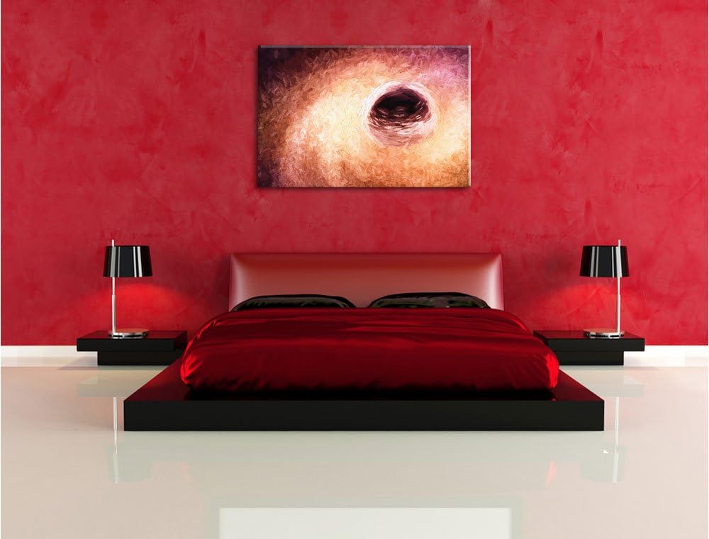 Pixxprint Loch mit Farbkontrasten / 100x70cm Leinwandbild bespannt auf Holzrahmen/Wandbild Kunstdruc